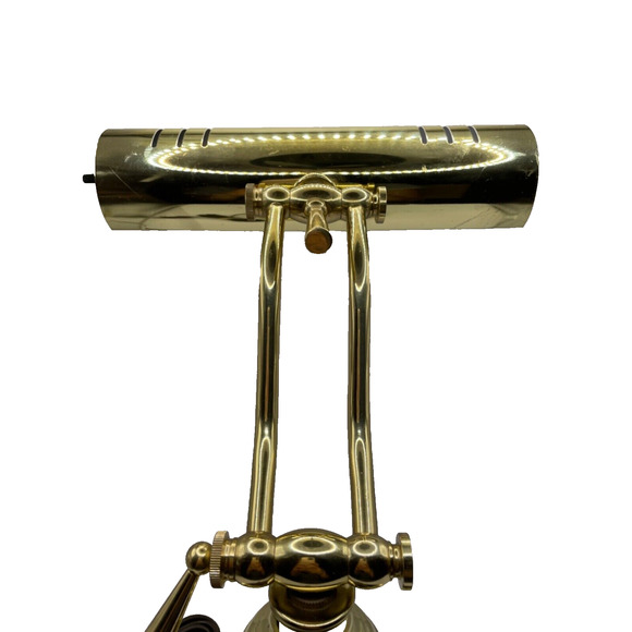 Vintage Underwriters Laboratories Portable Gold Adjustable Baker's Piano Lamp - Picture 6 of 11